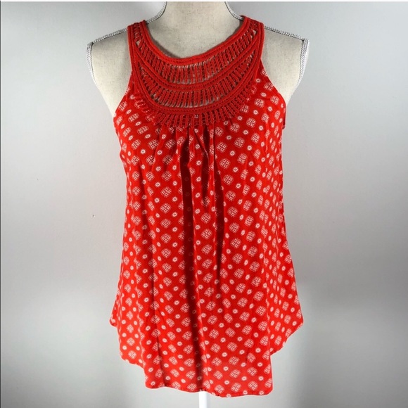 Blu Pepper Tops - Blu Pepper Orange Boho Shirt in Small